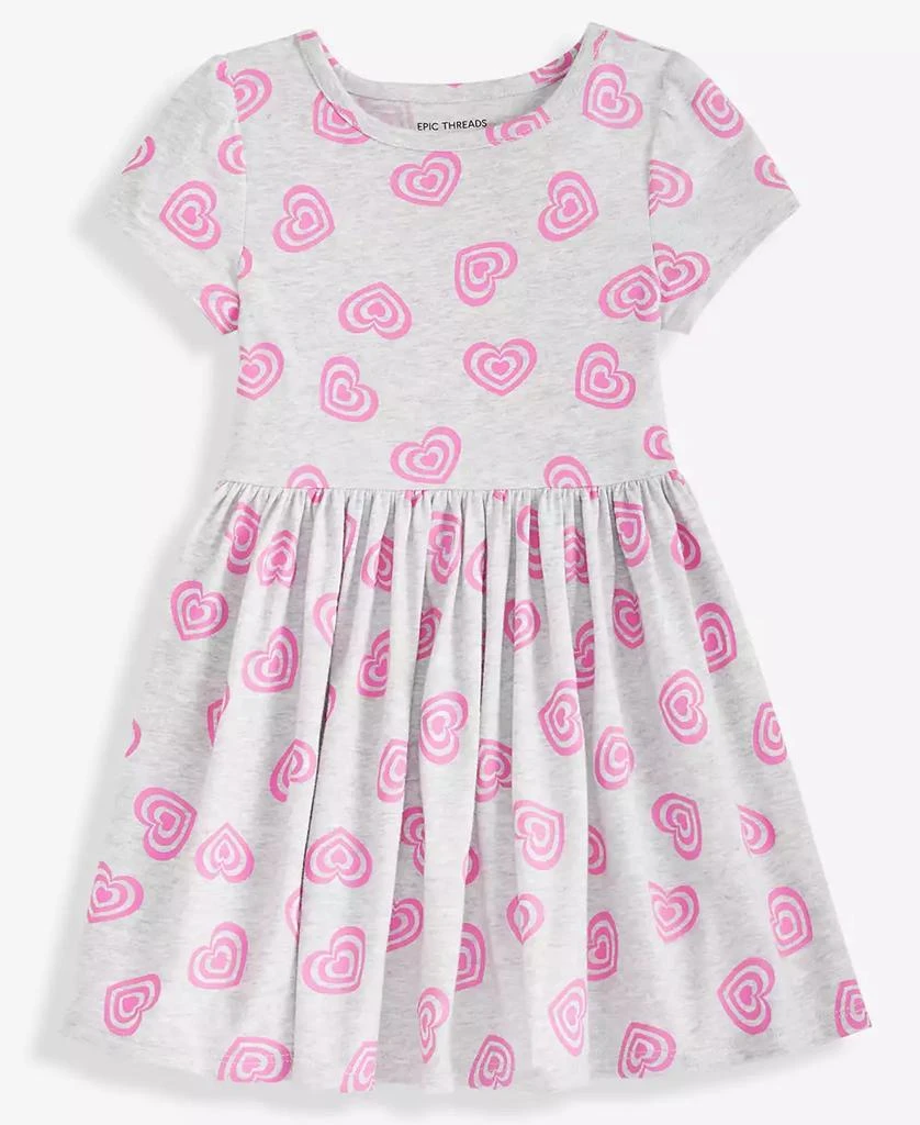 Epic Threads Girls Toddler 2T-4T Heart-Print Short-Sleeve Dress, Macy's Exclusive