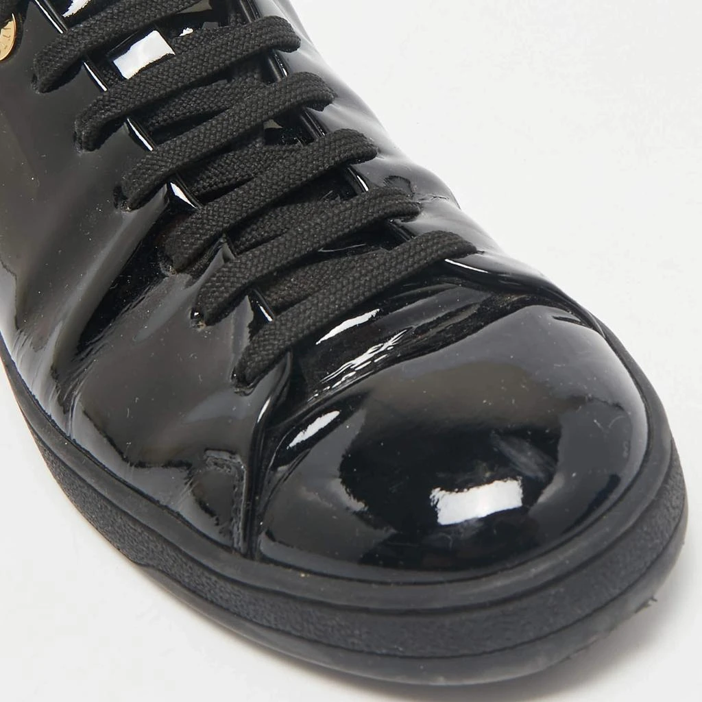 Louis Vuitton Louis Vuitton Black Patent Leather Frontrow Low Top Sneakers Size 38 7