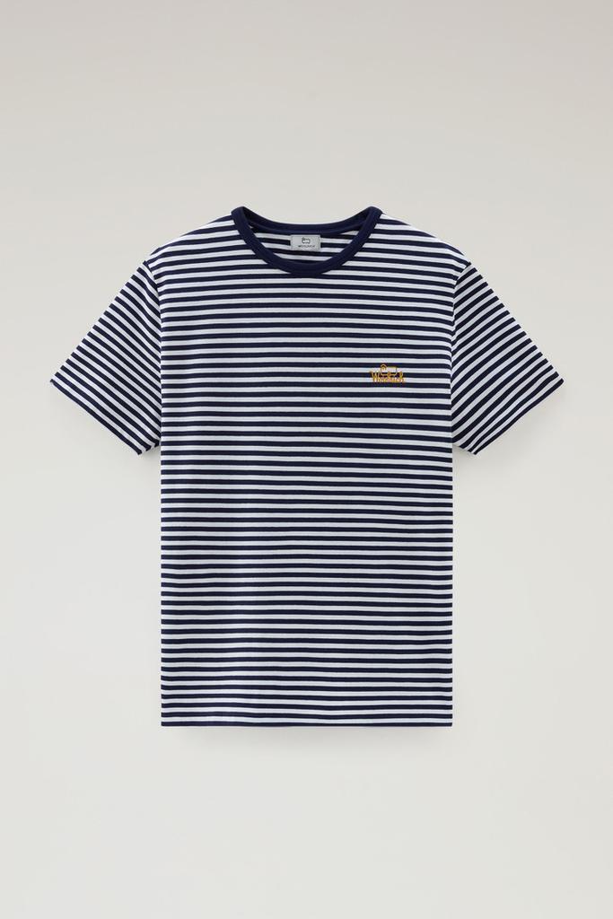 Woolrich Striped T-Shirt in Stretch Cotton Jersey - Men - Red