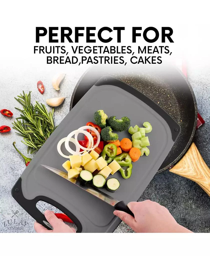 Zulay Kitchen 3 Piece Set Non-Slip Kitchen Cutting Boards with Juice Groove – Cutting Board Set 3