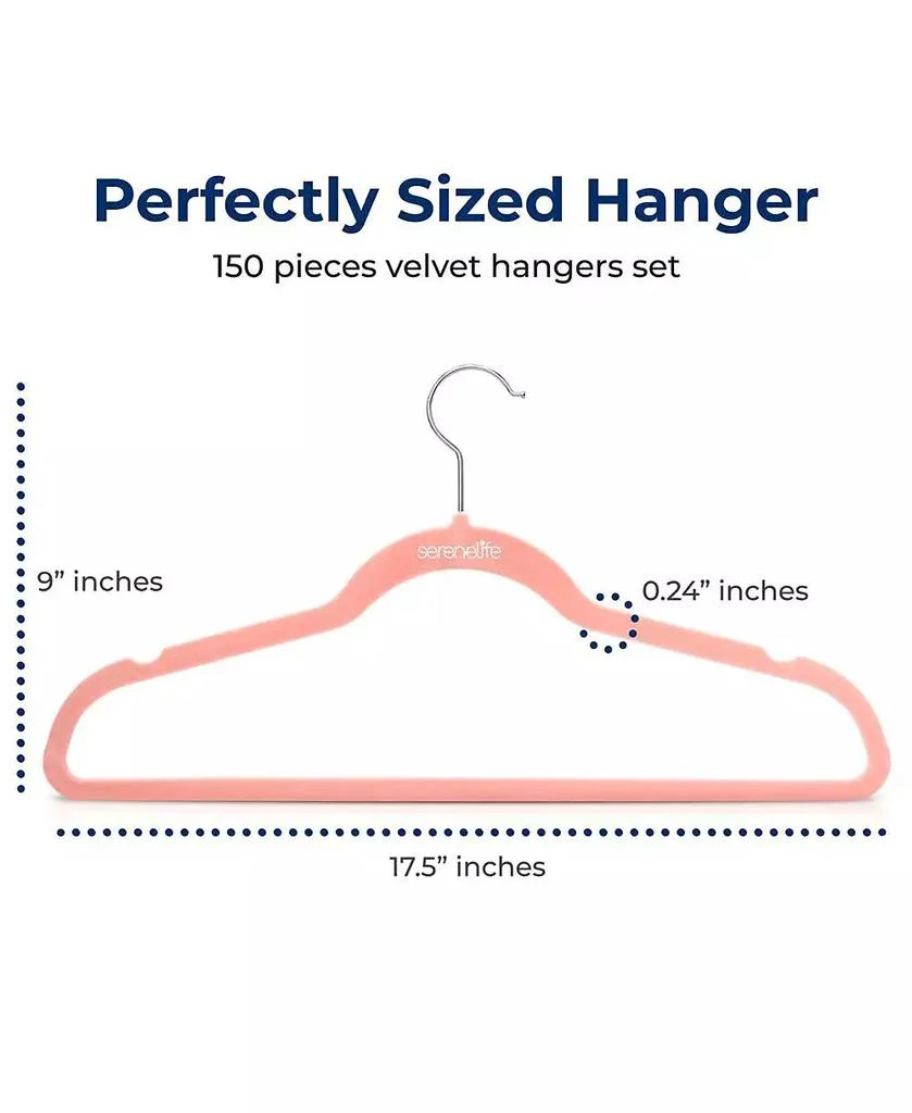 SereneLife 150-Pack Velvet Hangers – Ultra-Thin Space Saving Pink Clothes Hangers with 360° Swivel Hooks, Non-Slip Heavy Duty Design for Coats, Dresses, Shirts 
More – Lightweight 
Durable 2