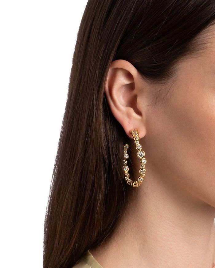 Alexis Bittar Asterales Cubic Zirconia Large Oval Hoop Earrings in 14K Gold Plated 3