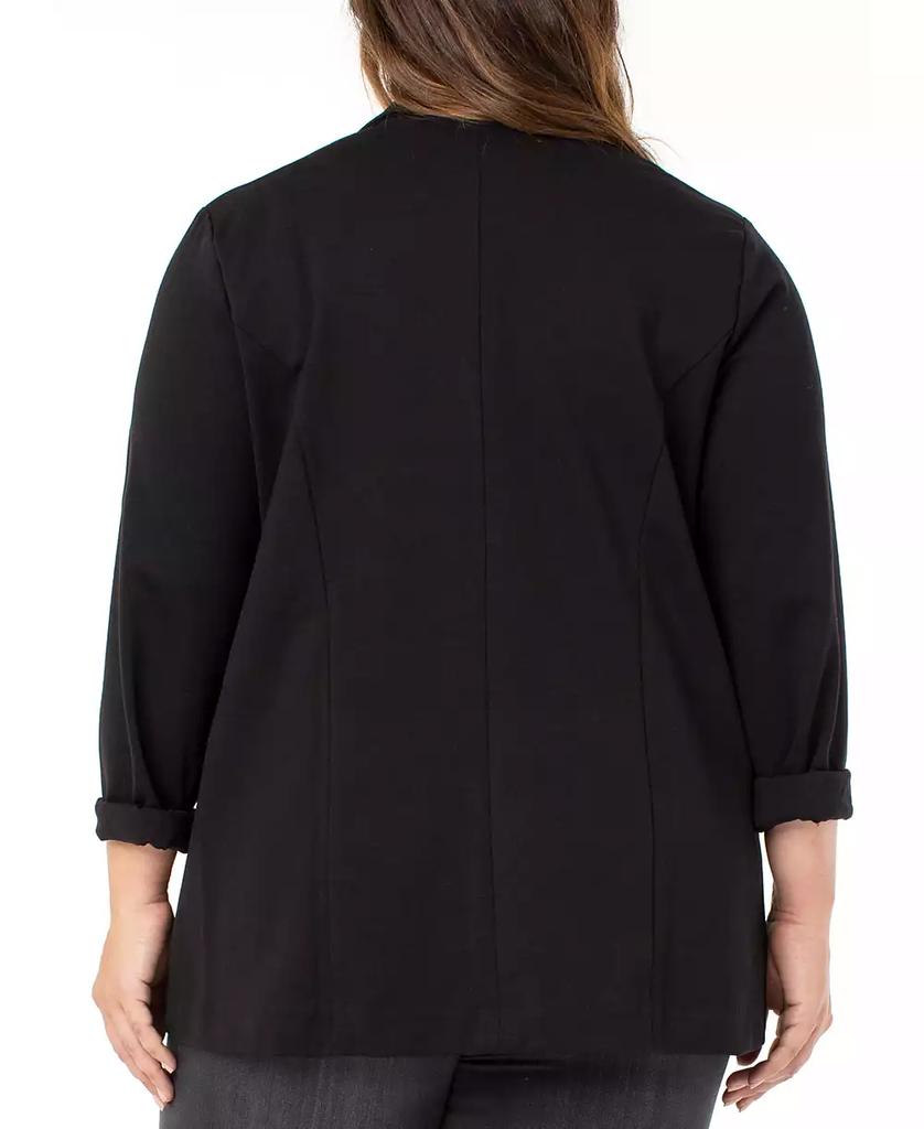 Liverpool Plus Size Cuffed Open-Front Blazer
