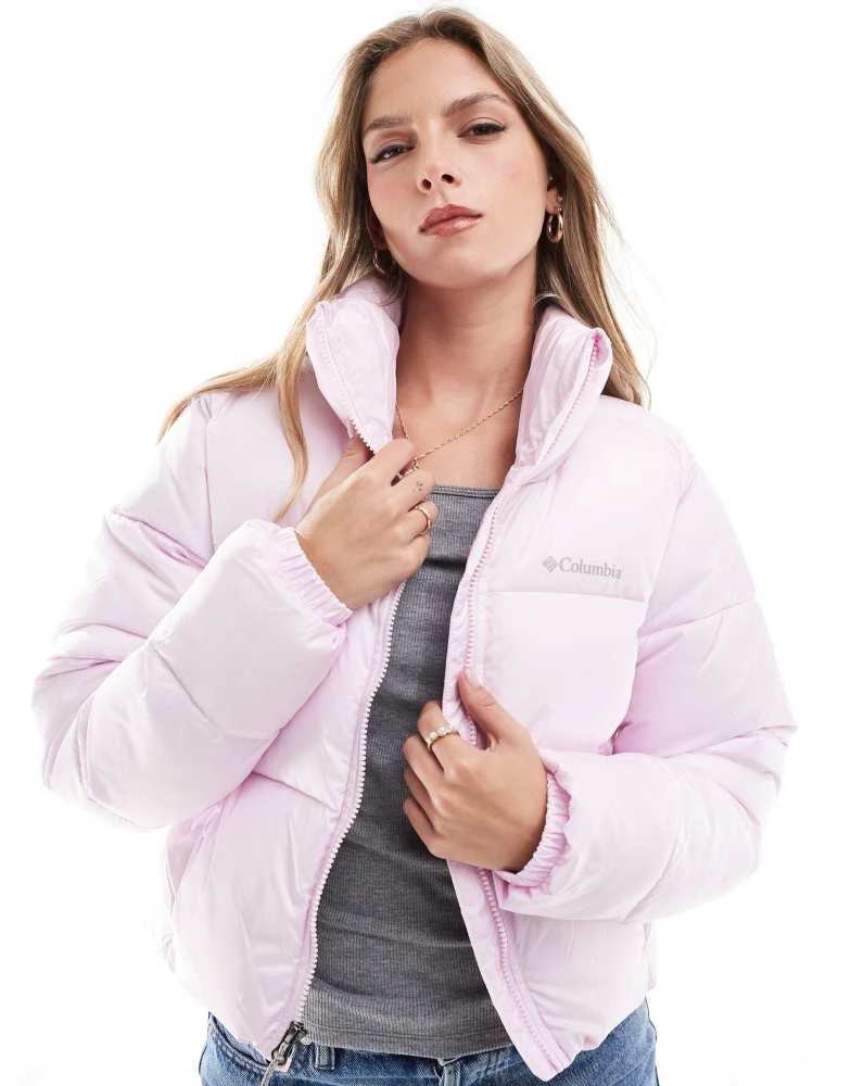 Columbia Columbia Puffect II cropped puffer jacket in pink dawn 1