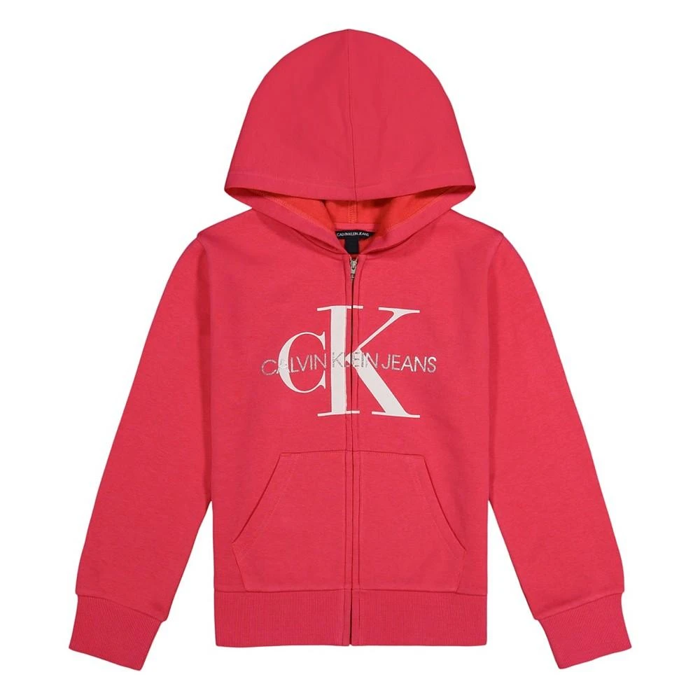 Calvin Klein Big Girls Monogram Logo Fleece Hoodie 1