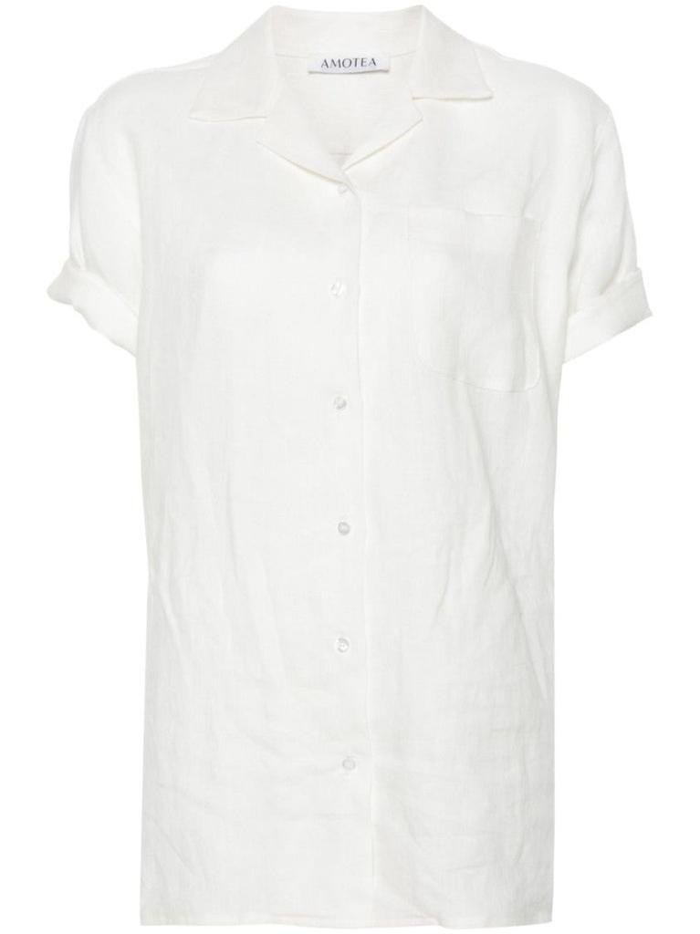 Amotea Ivory White Linen Shirt