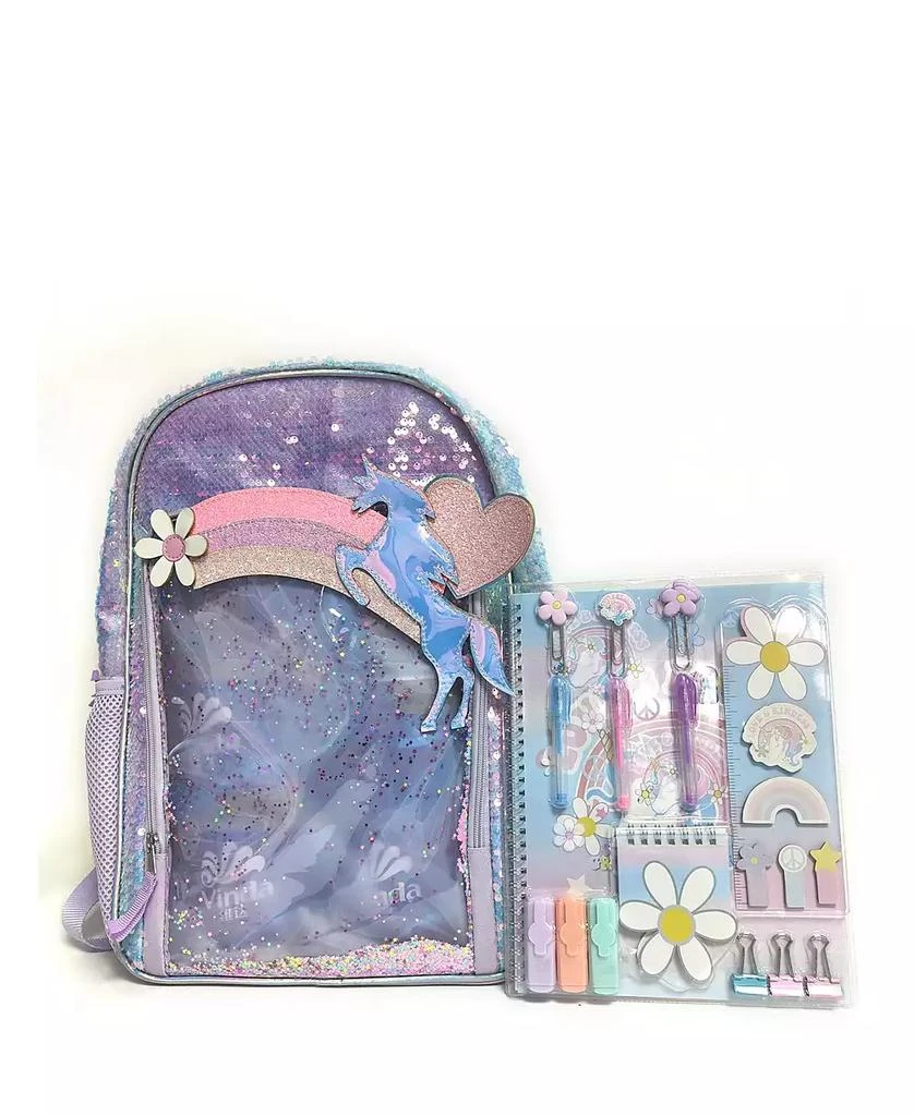 InMocean Girl's Rainbow Backpack Stationary Set 1