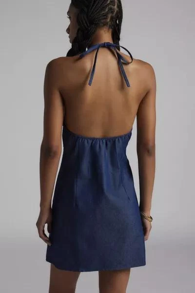Motel Motel Belinda Denim Y-Neck Halter Mini Dress 4