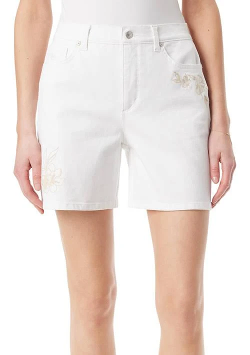 Gloria Vanderbilt Vanderbilt Womens Amanda Shorts With Embroidered Detail 1