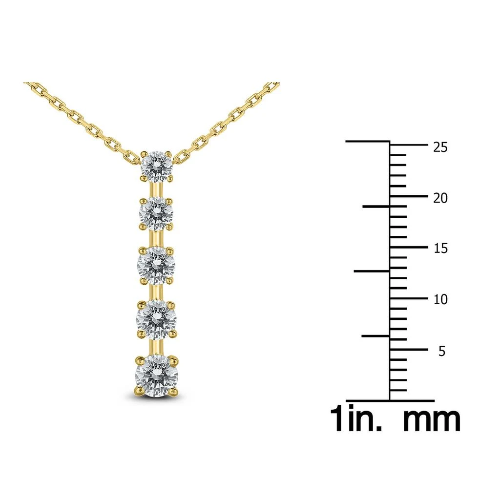 SSELECTS 1/2 Carat Tw Diamond Journey Pendant In 14K Yellow Gold 2