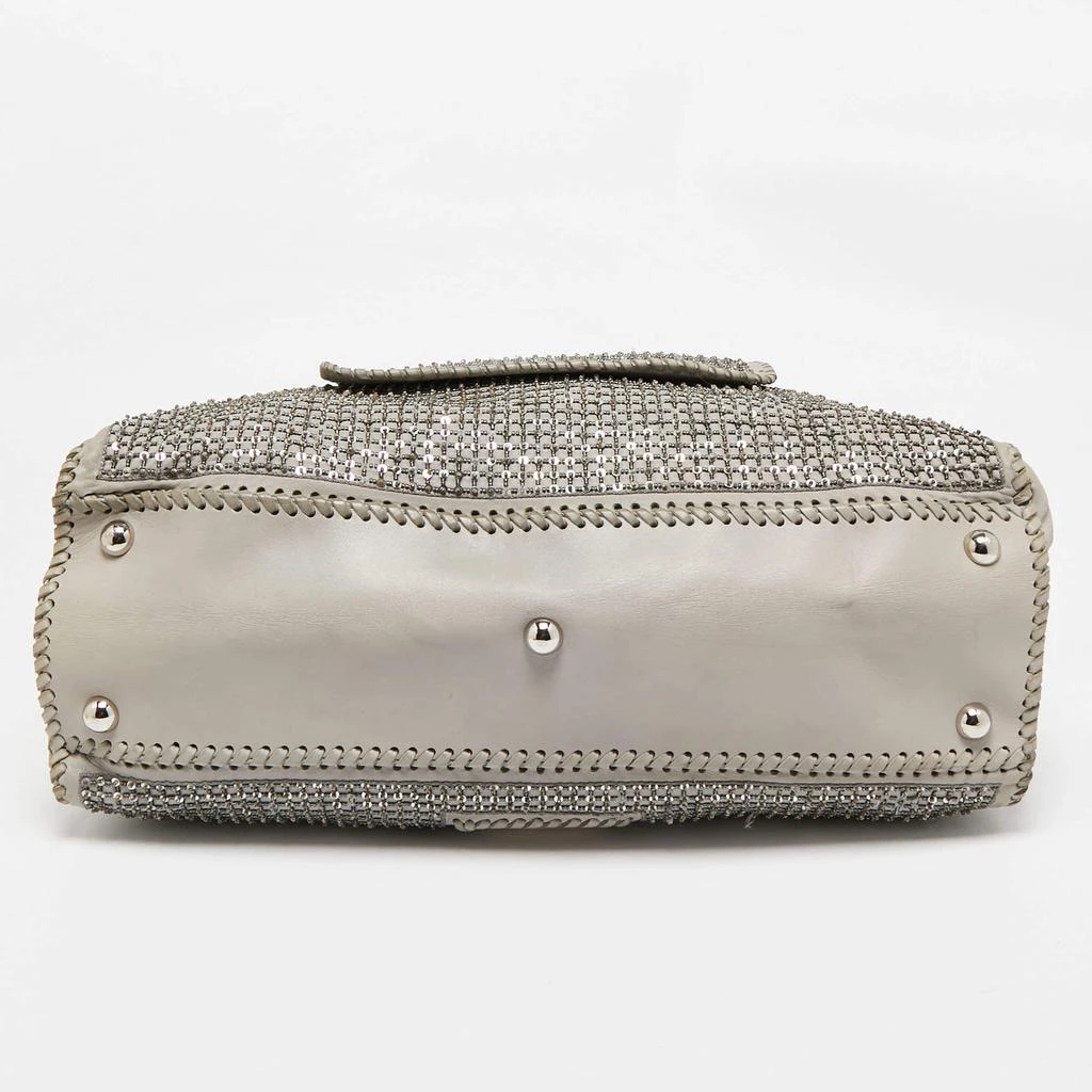 Valentino Valentino Grey Leather, Beads and Sequins Embellished Satchel 10