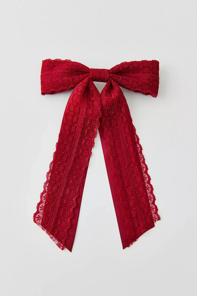 Urban Outfitters Dolly Satin Lace Hair Bow Barrette 2