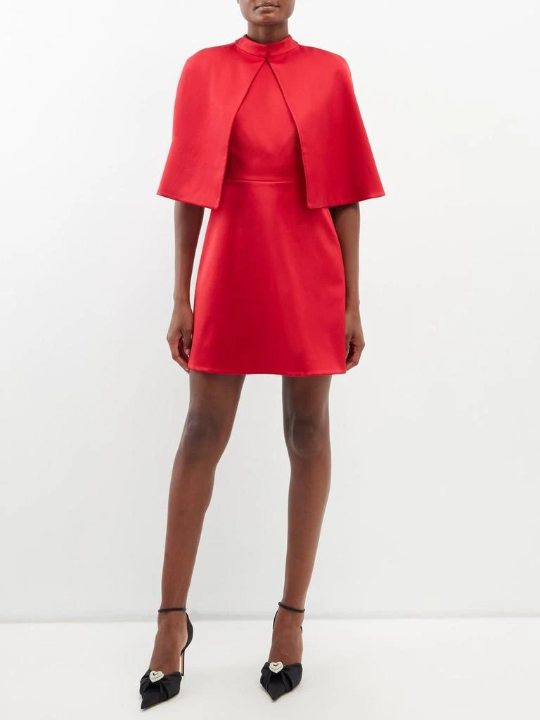 Carolina Herrera Cape overlay satin mini dress 1