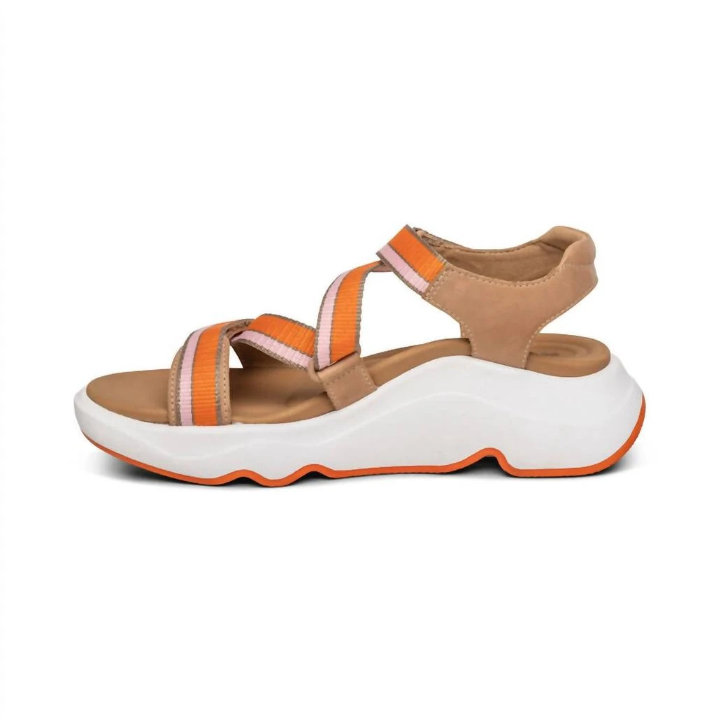 Aetrex Marz Adjustable Sport Sandal In Camel 4