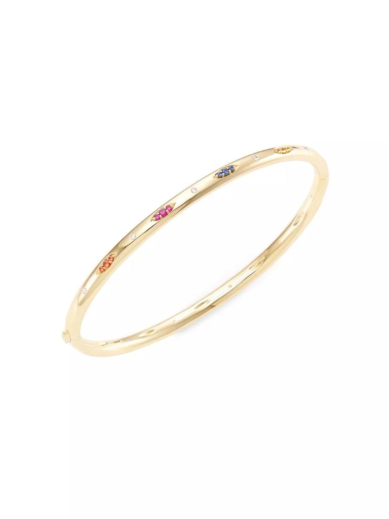 Tamara Comolli Gypsy 18K Yellow Gold & Multi-Stone Candy Pavé Bangle Bracelet 3