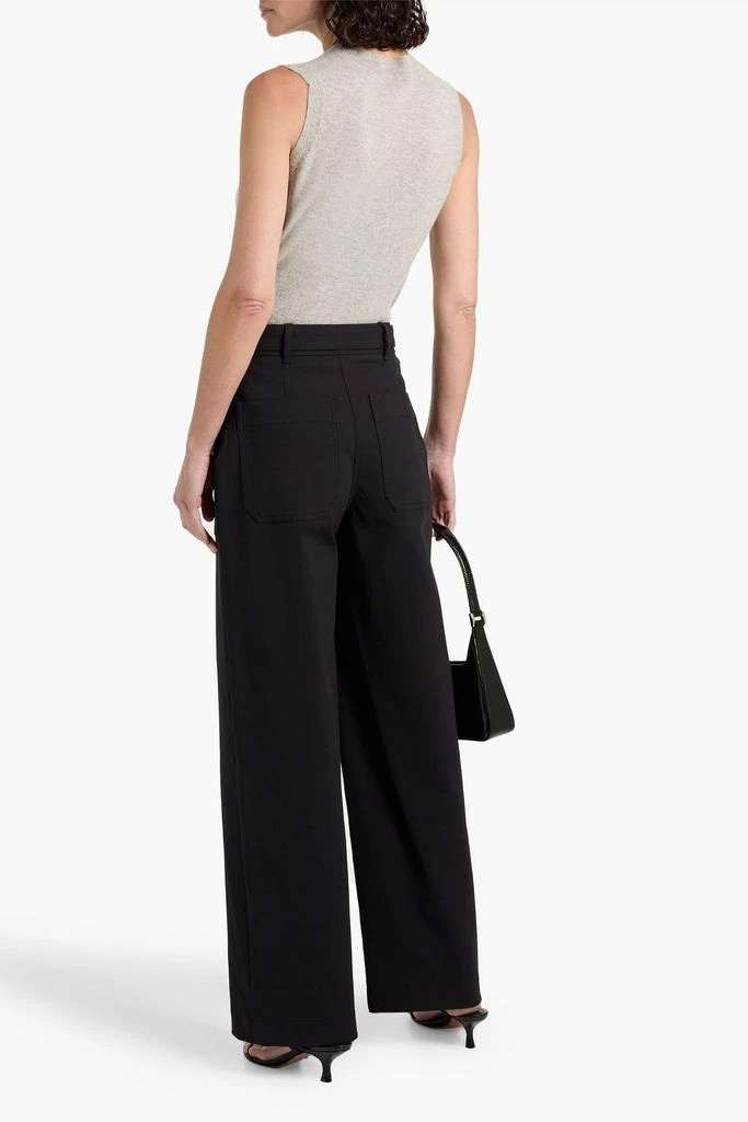 Theory Belted cotton-blend twill wide-leg pants 3