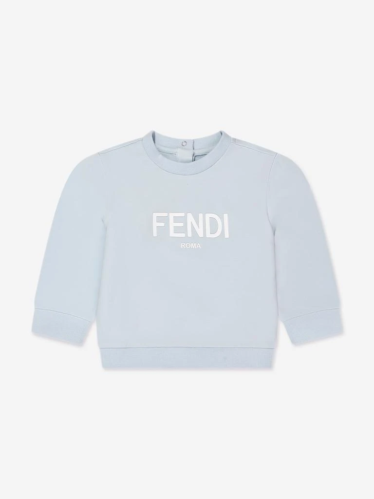 Fendi Kids Fendi Baby Logo Sweatshirt in Blue 1