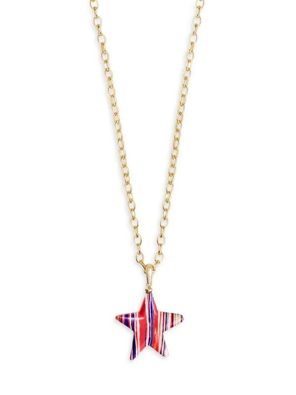 Kendra Scott Jae 14K Goldplated & Rainbow Calisilica Star Necklace 1