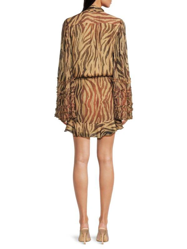 ROCOCO SAND Ruffle Trim Surplice Mini Dress 2