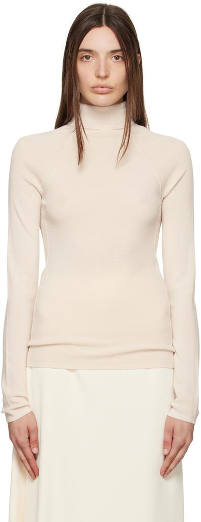 HOUSE OF DAGMAR Off-White Pinched Seam Turtleneck