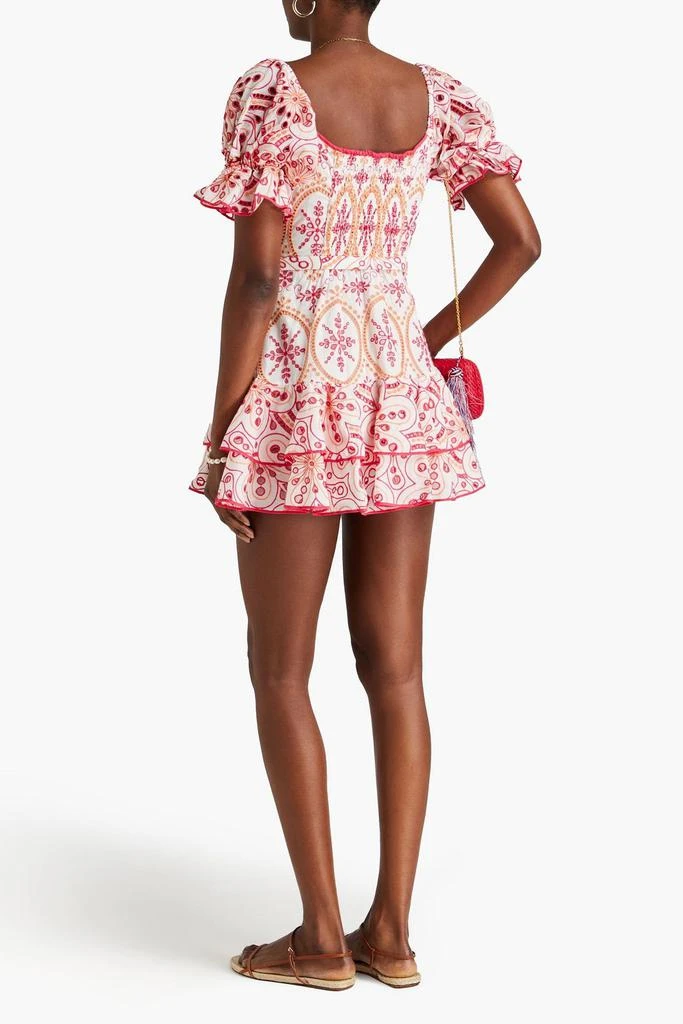 Charo Ruiz Ibiza Jean belted broderie anglaise cotton-blend mini dress 3