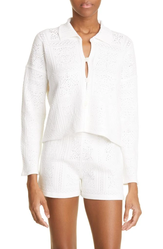 Club Monaco Pointelle Crop Sweater