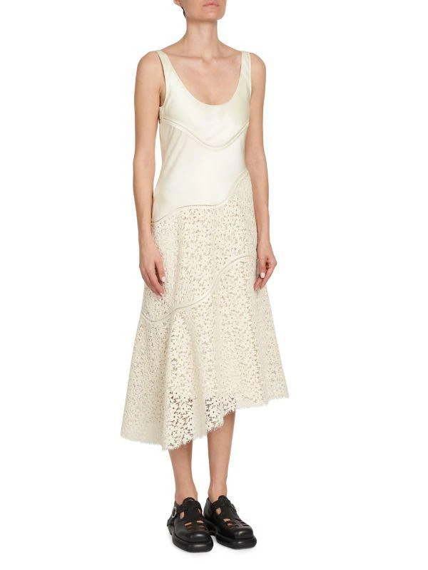Jil Sander Floral Lace Asymmetric Midi-Dress 3
