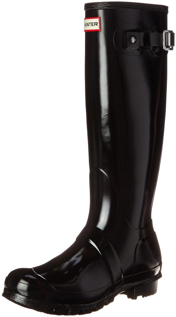 Hunter Womens Original Tall Gloss Rain Boots - Black - 10