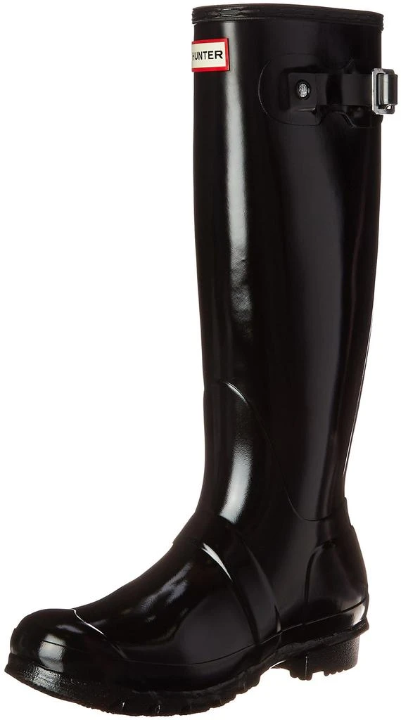 Hunter Womens Original Tall Gloss Rain Boots - Black - 10 1