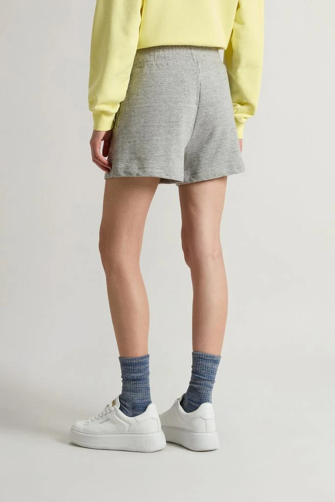 Woolrich Shorts in Pure Cotton Mouliné Fleece with Logo - Women - Gray 3