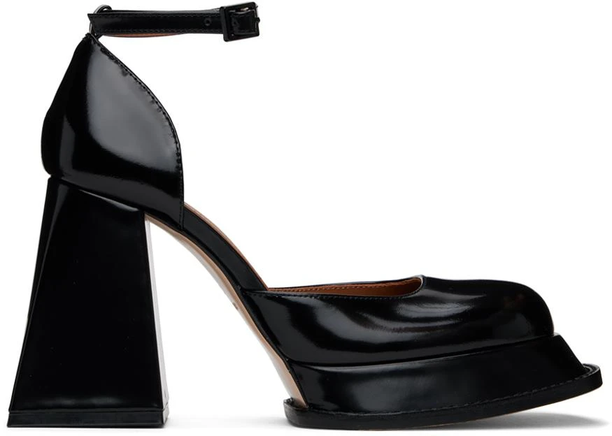 Shushu/Tong Black Round Toe Strap Heels 1