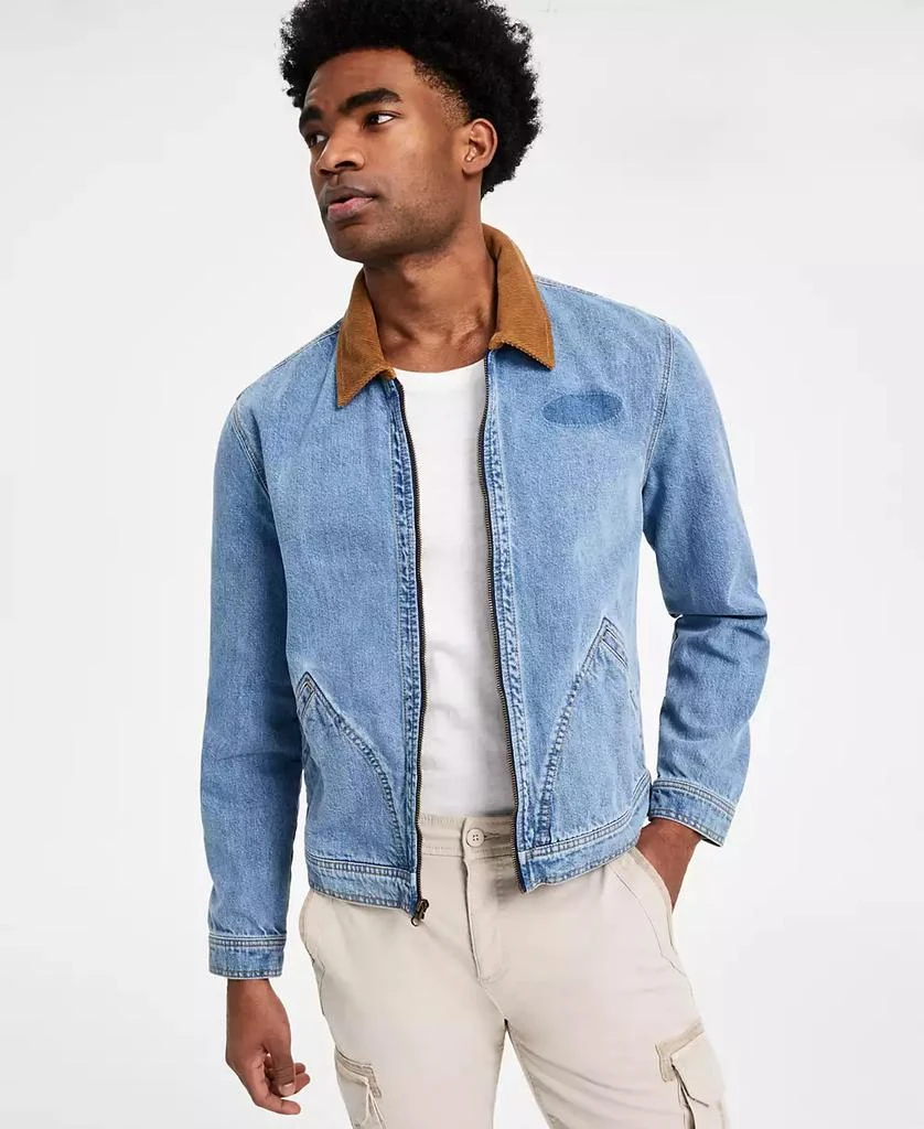 Sun + Stone Men's Goldrush Regular-Fit Full-Zip Trucker Jacket with Corduroy Collar, Exclusively at Macy's 1