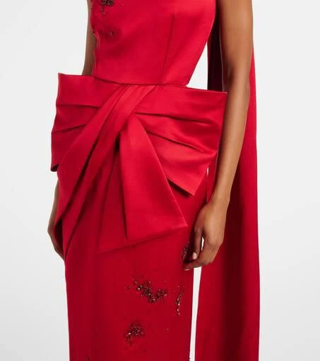Erdem Draped bow-detail embellished satin gown 5