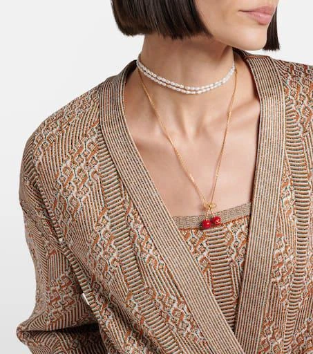 Valentino Jacquard lamé wrap cardigan 4