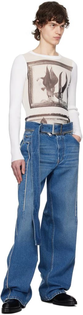Jean Paul Gaultier Blue 'The Belted Denim' Jeans 5