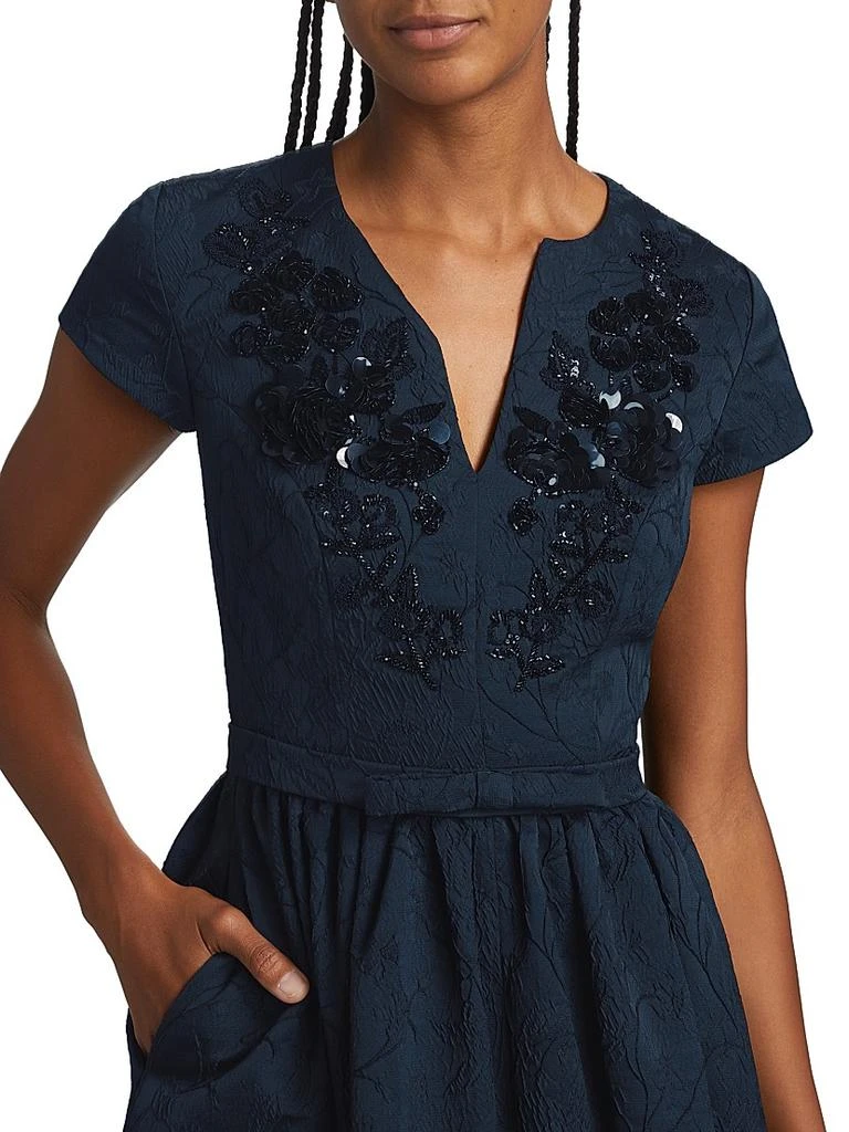 Sachin & Babi Estelle Embellished Jacquard Fit & Flare Gown 6