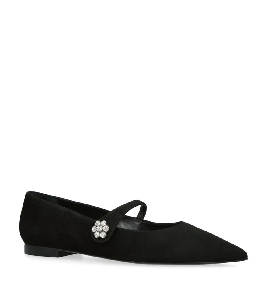 Stuart Weitzman Suede Fleur Mary Jane Flats 3