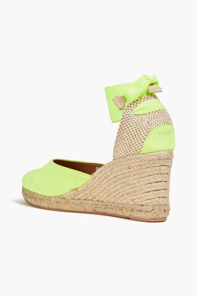 LAST STUDIO Leda neon suede wedge espadrilles 3