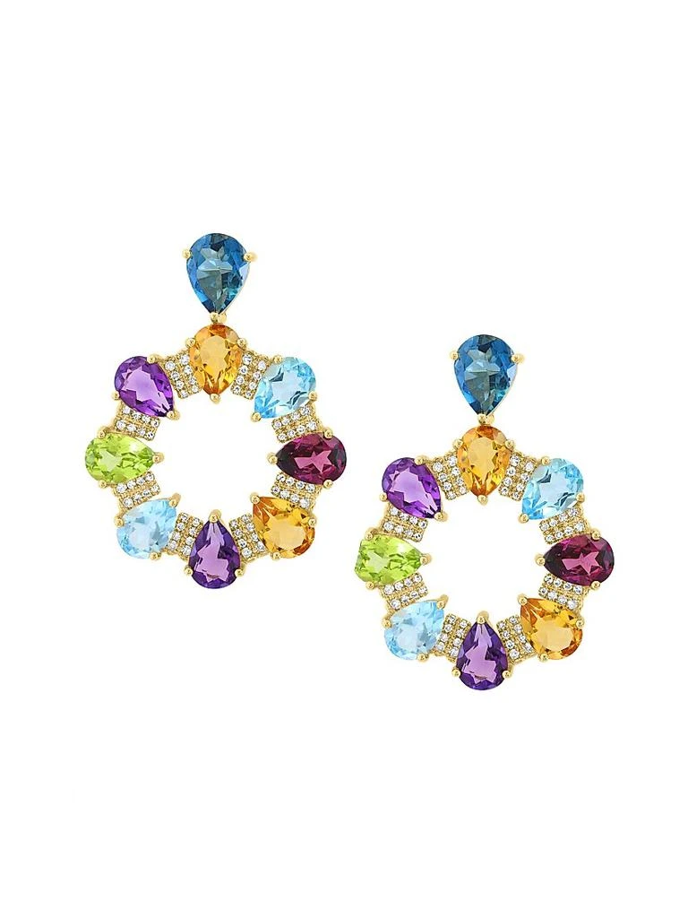 Saks Fifth Avenue Collection 14K Yellow Gold & Multi-Stone Drop Earrings 1