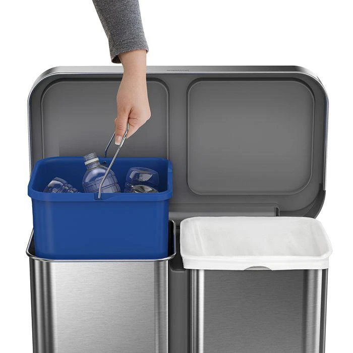 simplehuman 58 Liter Recycling Kitchen Trash Can with Liner Pocket 2