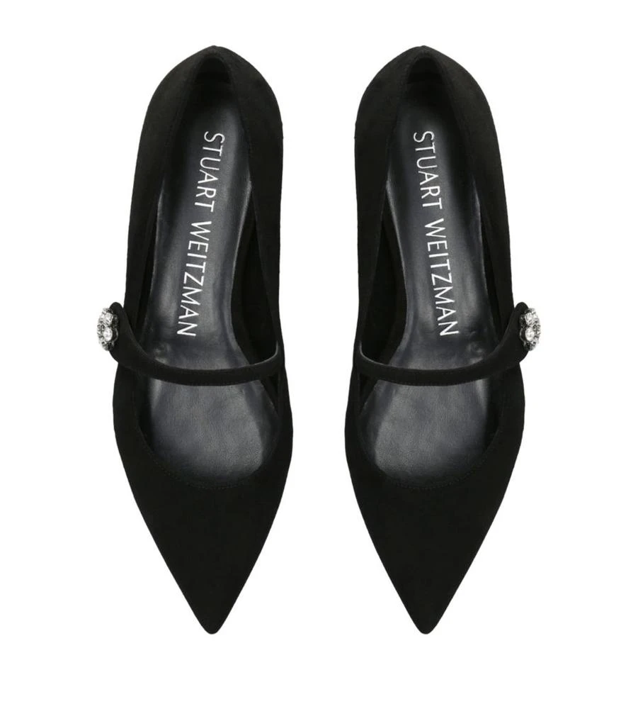 Stuart Weitzman Suede Fleur Mary Jane Flats 4