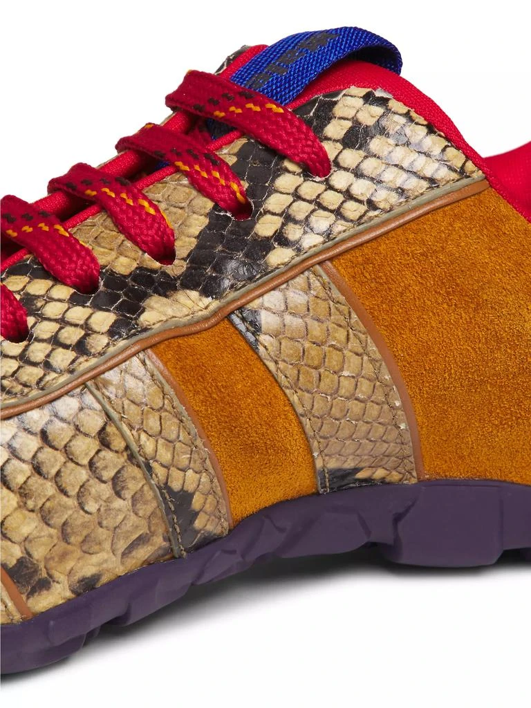 WALES BONNER Dream Study Snake-Printed Leather & Suede Low-Top Sneakers 5