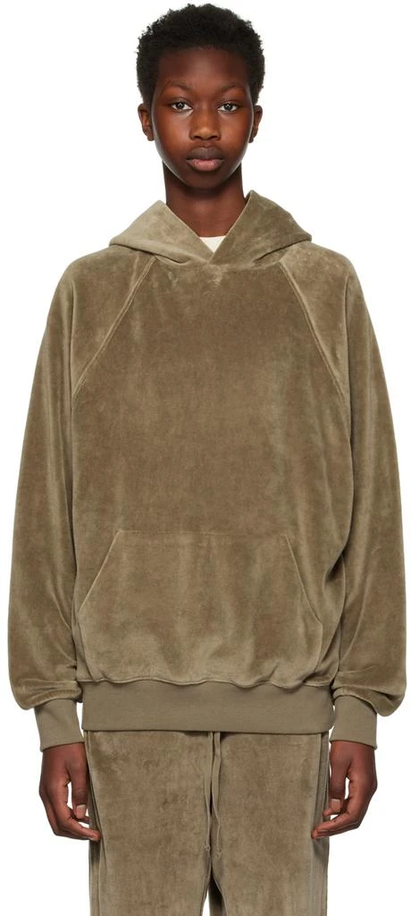 Fear of God ESSENTIALS Brown Raglan Hoodie 1