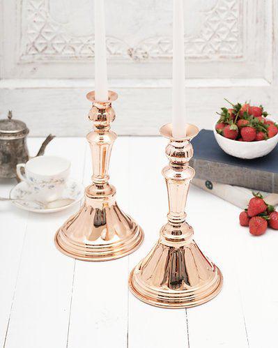 Coppermill Kitchen CMK Vintage Inspired Copper Candlesticks