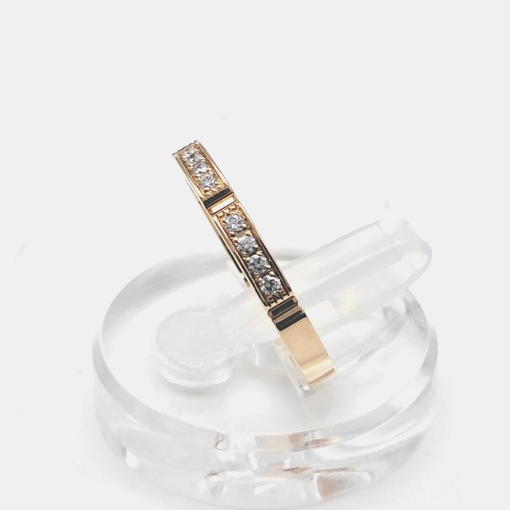 Cartier Cartier 18K Rose Gold Maillon Panthère Diamond Paved Rows Ring Size 56