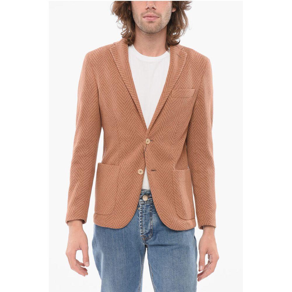 Corneliani CC COLLECTION Half-lined RESET Blazer with Herringbone Men's Motif