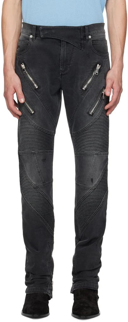 Balmain Black Biker Jeans 1
