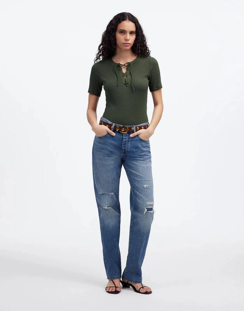 Madewell Ribbed Lace-Up Short-Sleeve Tee 2