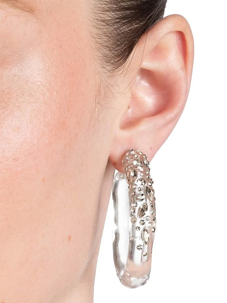 Alexis Bittar Confetti Rhodium-Plated, Glass Crystal 
Lucite Hoop Earrings 3