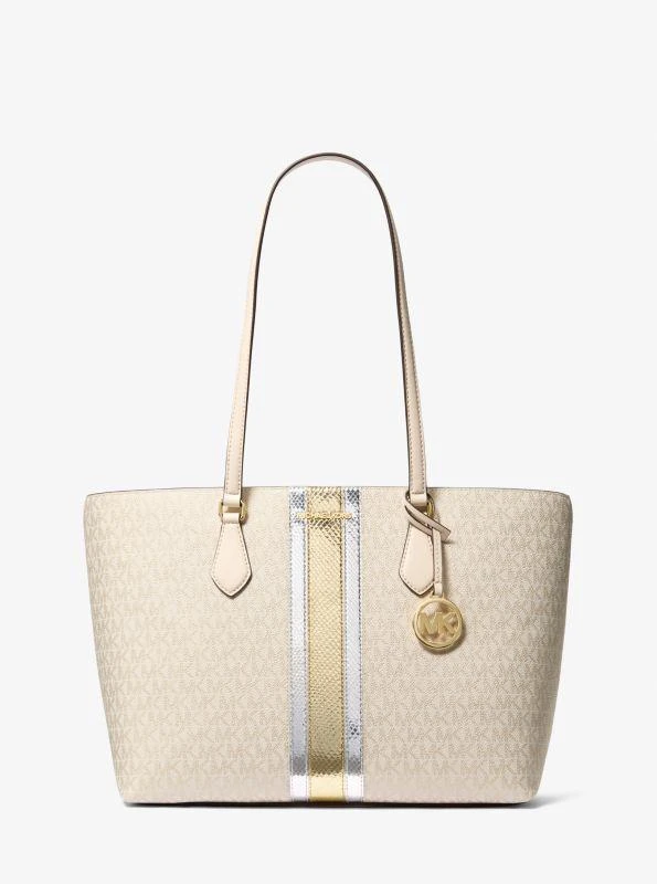 Michael Kors Sheila Large Signature Logo and Metallic Tote Bag 1